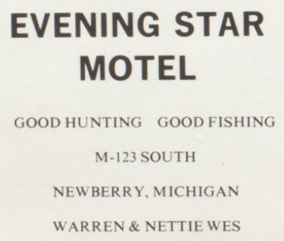 Evening Star Motel - 1974 Newberry High Yearbook Ad (newer photo)